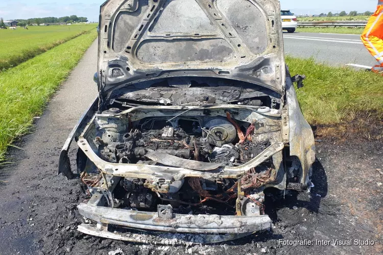 Autobrand N9 ter hoogte van Schoorl