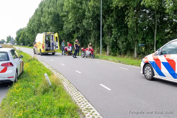 Motorrijder gewond na val